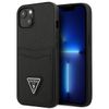 Guess GUHCP13SPSATPK iPhone 13 mini 5,4"czarny/black hardcase SaffianoTriangle Logo Cardslot