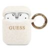 Guess GUACCSILGLWH AirPods 1/2 coverbiały/white Silicone Glitter