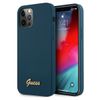 Guess GUHCP12MLSLMGBL iPhone12/12 Pro 6,1" niebieski/blue hardcase Metal Logo Script