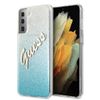 Guess GUHCS21MPCUGLSBL S21+ G996niebieski/blue hardcase Glitter Gradient Script