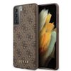 Guess GUHCS21SG4GFBR S21 G991brązowy/brown hard case 4G Metal Gold Logo