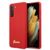 Guess GUHCS21SLSLMGRE S21 G991czerwony/red hardcase Silicone Script Metal Logo