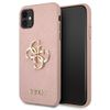 Guess GUHCN61SA4GGPI iPhone 11 6,1" / Xrróżowy/pink hardcase Saffiano 4G Metal Logo