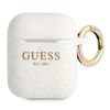Guess GUA2SGGEH AirPods 1/2 coverbiały/white Silicone Glitter