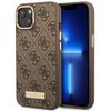Guess GUHMP14SU4GPRW iPhone 14 / 15 / 13 6.1" brązowy/brown hard case 4G Logo Plate MagSafe