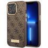 Guess GUHMP14XU4GPRW iPhone 14 Pro Max6,7" brązowy/brown hard case 4G Logo Plate MagSafe