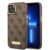 Guess GUHMP13MU4GPRW iPhone 13 / 14 / 156.1" brązowy/brown hard case 4G Logo Plate MagSafe