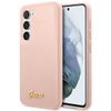 Guess GUHCS23SLSLMGPP S23 S911 różowy/pink hardcase Silicone Script Metal Logo
