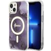 Guess GUHMP14SHTMRSU iPhone 14 / 15 / 136.1" purpurowy/purple hardcase Golden Marble MagSafe