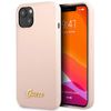 Guess GUHCP13MLSLMGLP iPhone 13 / 14 / 15 6.1" jasnoróżowy/light pink hardcase Silicone Script Gold Logo
