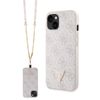 Guess GUHCP13MP4TDSCPP iPhone 13 / 14 / 15 6.1" różowy/pink hardcase Crossbody 4G Metal Logo