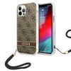 Guess GUOHCP12MH4STW iPhone 12/12 Pro brązowy/brown hardcase 4G Print Strap