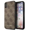 Guess GUHCI65G4GFBR iPhone Xs Max brązowy/brown hard case 4G Metal Gold Logo