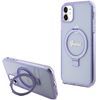 Guess GUHMN61HRSGSU iPhone 11 / Xr 6.1" fioletowy/purple hardcase Ring Stand Script Glitter MagSafe