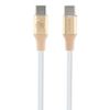 Guess GUCCLALRGDD kabel USB-C - USB-C1.5m Fast Charging złoty/light gold Ebossed Logo