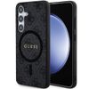 Guess GUHMS24MG4GFRK S24+ S926 czarny/black hardcase 4G Collection Leather Metal Logo MagSafe