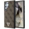 Guess GUHCS24LPGS4TDW S24 Ultra S928 brązowy/brown hardcase 4G Triangle Strass