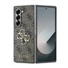Guess GUHCZFD64GMGBR Z Fold6 F956 brązowy/brown leather 4G Metal Logo