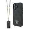 Guess GUHCP16SP4TDSCPK iPhone 16 czarny/black hardcase Leather Metal Logo Strass Crossbody