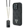Guess GUHCP16LP4TDSCPK iPhone 16 Pro6.3" czarny/black hardcase Leather Metal Logo Strass Crossbody