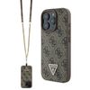 Guess GUHCP16XP4TDSCPW iPhone 16 Pro Max6.9" brązowy/brown hardcase Leather Metal Logo Strass Crossbody