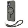 Guess GUHMP16SHGCRELSK iPhone 16 czarny/czarny hardcase IML Glitter With Pearl Strap MagSafe