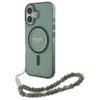 Guess GUHMP16SHGCRELSA iPhone 16 zielony/green hardcase IML Glitter With Pearl Strap MagSafe