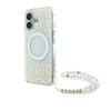Guess GUHMP16MHCPOFPH iPhone 16 Plus6.7" biały/white hardcase IML Flowers Allover Electro With Pearl Strap MagSafe