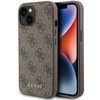 Guess GUHCP15SG4GFBR iPhone 15 / 14 / 13 6.1" brązowy/brown hard case 4G Metal Gold Logo