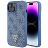 Guess GUHCP15SP4TDPB iPhone 15 / 14 / 13 6.1" niebieski/blue hardcase Leather 4G Triangle Strass