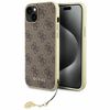 Guess GUHCP15SGF4GBR iPhone 15 / 14 / 13 6.1" brązowy/brown hardcase 4G Charms Collection