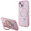 Guess GUHMP15SHRSGSP iPhone 15 / 14 / 13 6.1" różowy/pink hardcase Ring Stand Script Glitter MagSafe