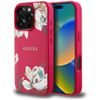 Etui Guess Grained Printed Flower        Pattern MagSafe do iPhone 16 Pro Max fuksja