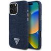 Etui Guess Denim Triangle Logo MagSafe   do iPhone 16 Pro niebieski