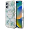 Etui Guess Resin Flowers Glitter MagSafe do iPhone 16 turkusowy