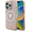 Etui Guess IML Metal Glitter 4G Circle   Triangle MagSafe do iPhone 16 Pro Max różowy