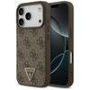 Etui Guess Leather 4G Triangle Strass    MagSafe do iPhone 17 Pro brązowy