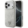 Etui Guess Glitter Triangle Logo MagSafe do iPhone 17 Pro srebrny