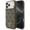 Etui Guess 4G Triangle Logo MagSafe do iPhone 17 Pro Max brązowy złoty