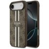 Etui Guess 4G Printed Stripes MagSafe do iPhone Air brązowy