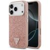Etui Guess Glitter Triangle Logo MagSafe do iPhone 17 Pro różowy