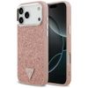 Etui Guess Glitter Triangle Logo MagSafe do iPhone 17 Pro Max różowy