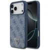 Etui Guess Leather 4G Triangle Strass    MagSafe do iPhone 17 Pro Max niebieski