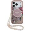 Etui Guess IML Flowers Pearl Strap       MagSafe do iPhone 17 Pro różowy