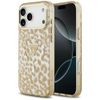 Etui Guess Leopard Glitter MagSafe do iPhone 17 Pro Max brązowy