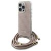 Guess GUHCP16LHC4SEP iPhone 16 Pro 6.3"  różowy/pink hardcase Crossbody Cord 4G Print