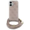 Guess GUHCP16SHC4SEP iPhone 16 6.1"      różowy/pink hardcase Crossbody Cord 4G Print