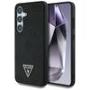 Etui Guess Grained Hot Stamp Peony Pattern Triangle Logo MagSafe do Samsung Galaxy S25 czarny