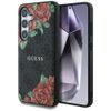 Etui Guess Leather 4G Flowers Print      Metal Classic Logo MagSafe Samsung Galaxy S25 czarny
