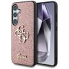 Etui Guess Fixed Glitter Big 4G Metal    Logo do Samsung Galaxy S25+ różowy
